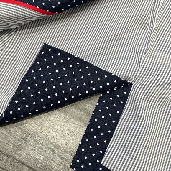 J. Crew 100% Linen Navy & White Polka Dot Regent Blazer Jacket size 8 - Picture 10 of 12